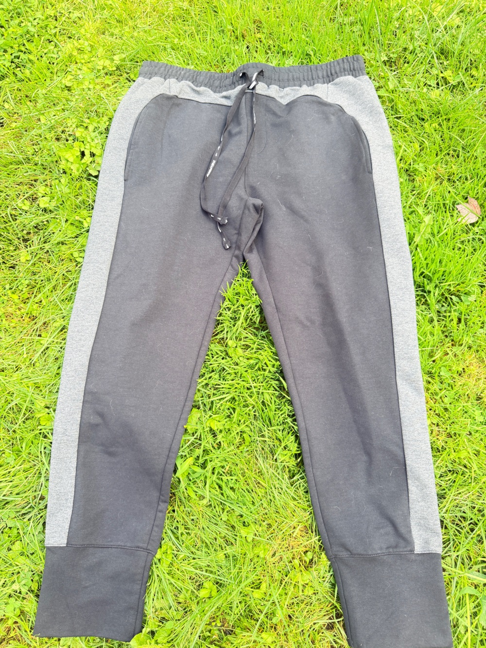 The Upside Black Joggers with Gray Side Panels